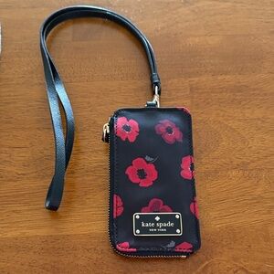 Brand new never used Kate Spade nylon card case lanyard